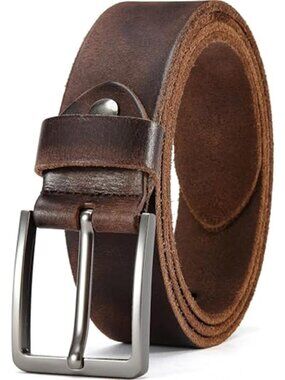 DOOPAI Men's Genuine Leather Casual Belt -Full Grain Leather Belt for Men- 1.5"